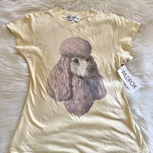 Wildfox Yellow Poodle Graphic Tee